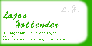 lajos hollender business card